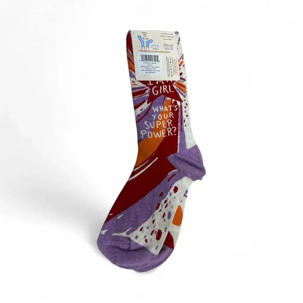 Blue Q I'm A Girl, What's Your‎ Superpower Women's Crew Socks